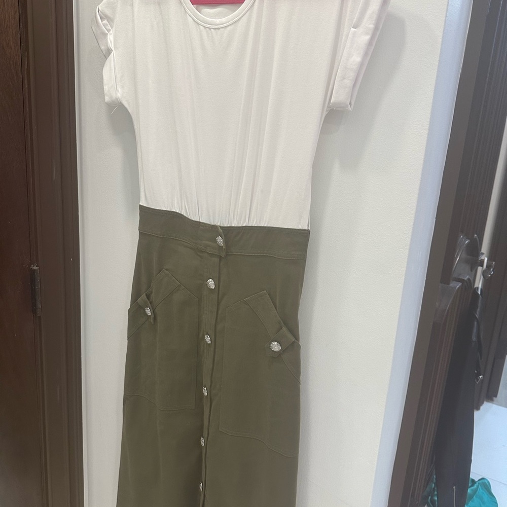 Veronica beard mixed media midi dress